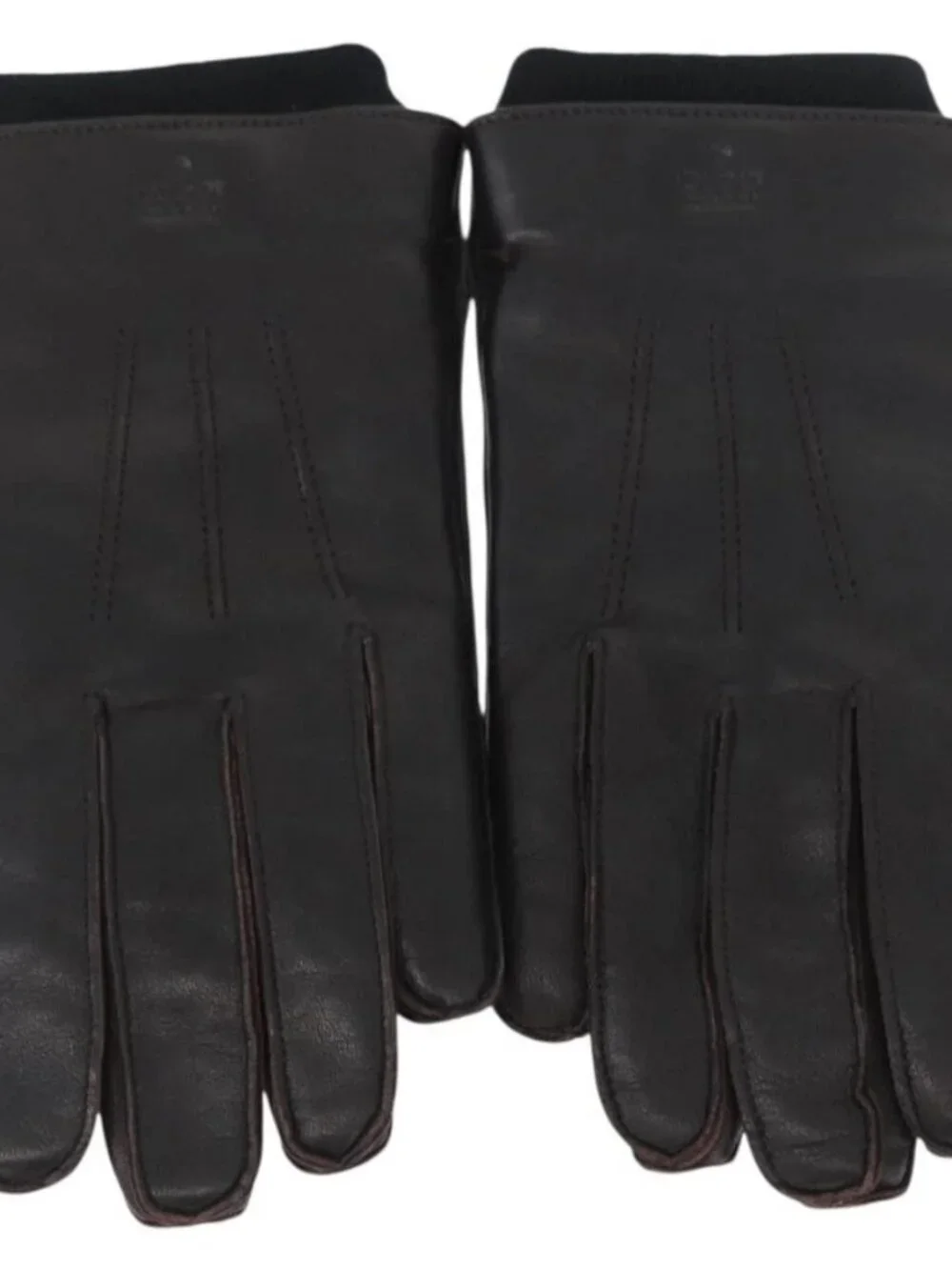 GUCCI Gloves Leather Black Auth bs33223